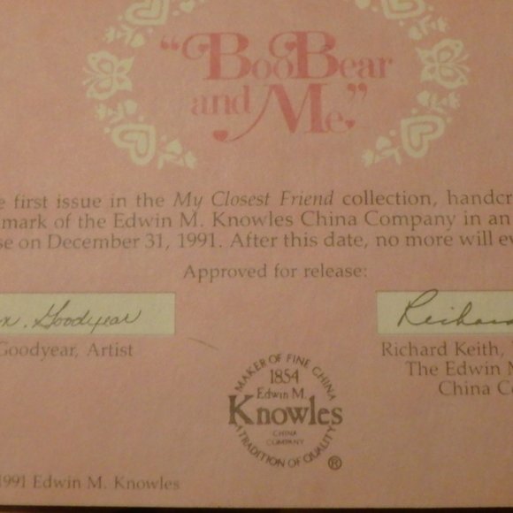 Boo Bear & Me by Jan Goodyear 1991 Edwin M Knowles - Picture 7 of 11
